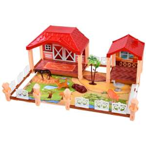Farm playset with two barns, fence, and animals - Figure