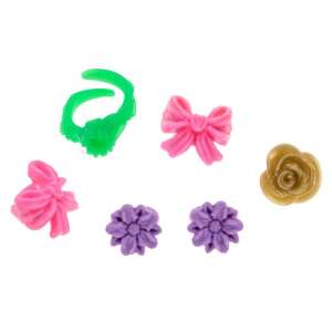 Schleich Jewelry Set for Unicorn and Pegasus #2316, includes bows, flowers, and rings - Schleich