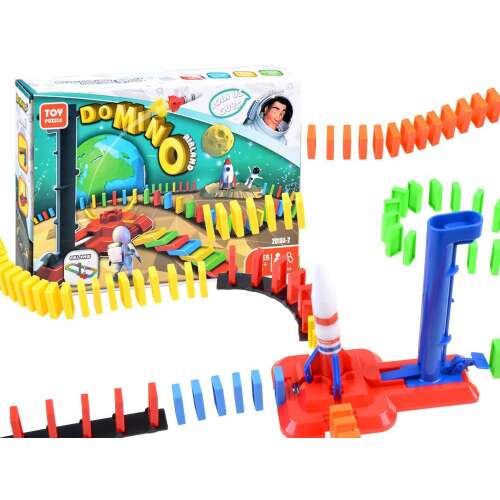 Space Domino Rocket Educational Game #3494, colorful dominoes, rocket launcher, astronaut, learning numbers, letters, math, colors, educational toy for kids
