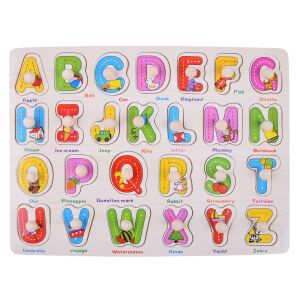 Puzzle Fa Abécé, jucărie educativă din lemn cu alfabet - Puzzle 3D & Puzzle cu burete