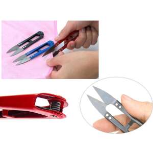 Colag de foarfece pentru fire, tăietor de fire de 3 cm, foarfece de cusut, pentru fire, fire, ață de broderie, șiruri, lame din oțel inoxidabil, design ergonomic, ușor de utilizat, tăiere precisă, pentru artizanat, bricolaj, modelare, grădinărit, frunze și tulpini, arătând diferite culori și exemple de utilizare - Verk Group