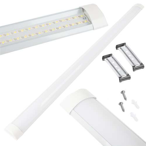 LED felszíni lámpatest 120cm 28W, szerelő konzolokkal és csavarokkal - Fénycsöves lámpa