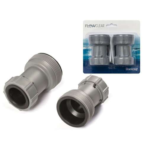 Bestway Flowclear adaptér pre hadicu, 2 ks, 38 mm na 32 mm, sivý