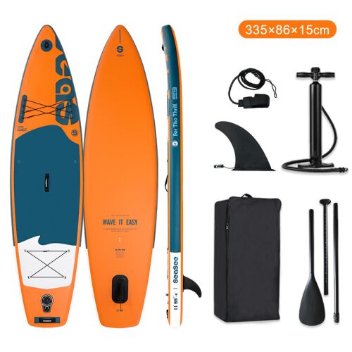 Wave It Easy Aufblasbares SUP Board 335x86x15cm mit Zubehör: Paddel, Pumpe, Finne und Tragetasche
