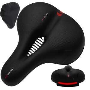 MalTrack B-Comfy400 bicycle saddle with memory foam padding, ventilation, and reflective strip, black - Bicycle saddle