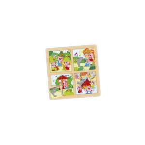 A három kismalac fa kirakós játék, 4 darabos kirakós játék gyerekeknek, oktató játék - Puzzle & Kirakó