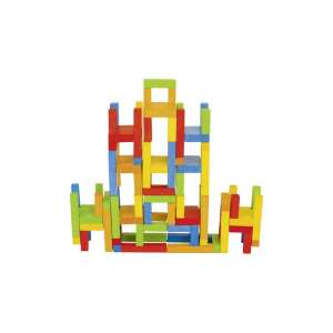 Fa építőjáték gyerekeknek, 24 darabos, színes blokkok, egyensúlyozó játék, szórakozás az egész családnak - Goki