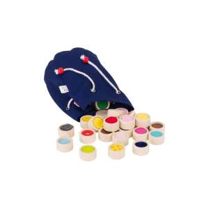 Fa tapintásos memória játék 32 darabos szett kék zsákban - Goki