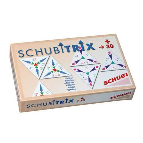 Schubitrix Összeadás 20-ig társasjáték, gyerekeknek, matematika tanulás, oktatójáték - Dominó, sakk