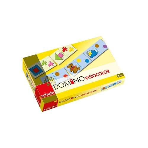 Schubi Domino Visiocolor játék óvodásoknak, 24 kártya, színillesztés, vizuális érzékelés - Dominó, sakk