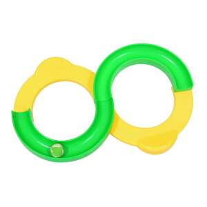 Zöld és sárga végtelen hurok golyópálya játék gyerekeknek - Golyópálya