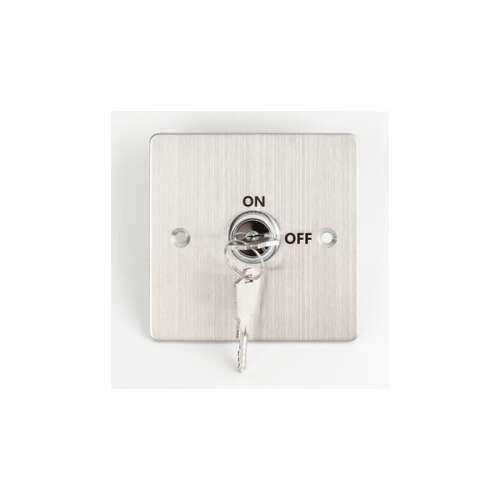 KY-B-SS-2 Kulcsos Kapcsoló, BE/KI, Rozsdamentes Acél, Vandálbiztos, 2 NO/NC Kimenet, 2 Kulcs Tartozék