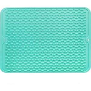 Turquoise silicone dish drying mat - Dish Rack