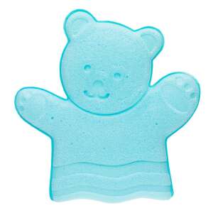 Blue bear shaped bath sponge glove for kids, soft and gentle on baby skin - Bath Sponge, Washcloth, Glove