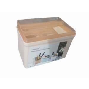 ABYZ®™ Többfunkciós szervező 9, 5X12X5, 5cm Pink - Átlátszó műanyag szervező rekeszekkel apró dolgok rendezéséhez - Kozmetikai rendszerező