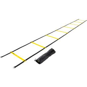 VirtuFit Agility létra 4m, sárga és fekete gyorsasági létra 8 állítható fokkal, tároló táskával - VirtuFit