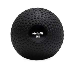 VirtuFit Slam labda 3kg, fekete, gumi, hatszögletes minta, súlyzós edzés, funkcionális edzés - Medicinlabda