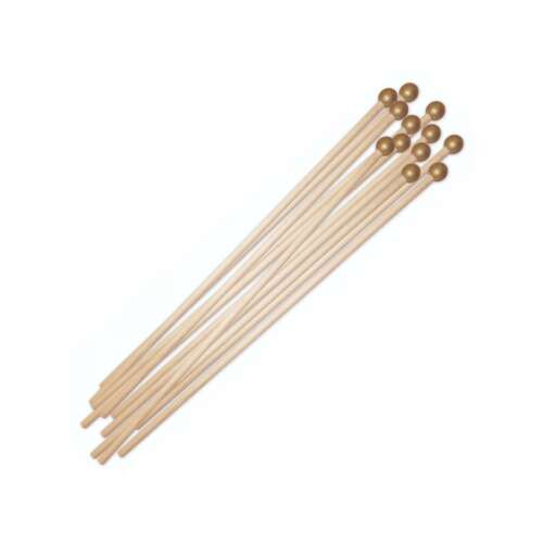 12 darabos fa zászlórúd szett arany gombvéggel