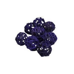 8 db lila rattan golyó, 3 cm átmérőjű, dekoratív golyók kézműveskedéshez - Őszi dekorációs kellék