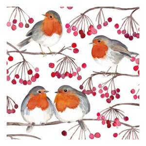 Madarak és bogyók papírszalvéta, 33x33cm, 20 darabos - Szalvéta