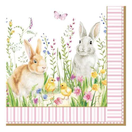 R2S - Húsvéti Papírszalvéta - Nyuszi, Csibe - 33x33cm - 20db