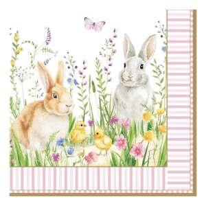 Húsvéti szalvéta nyuszikkal és csibékkel - Szalvéta