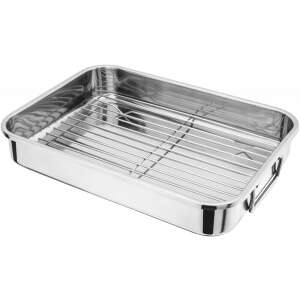 Judge stainless steel roasting pan with rack, 36x26x6 cm, silver - Baking sheet