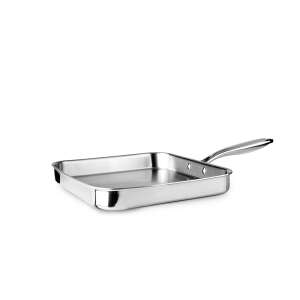 Ibili Triply Natúr grill pan, stainless steel/aluminum, 28x28x4 cm, silver - Ibili