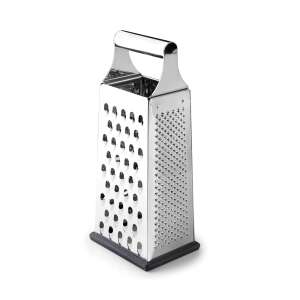 Ibili 4-sided grater, stainless steel, 4 different grating surfaces, for vegetables, cheese, chocolate, garlic, ginger, truffles, etc. - Flat file