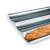 Ibili Classica perforated baguette baking pan with a baked baguette, stainless steel, 38x25 cm, silver