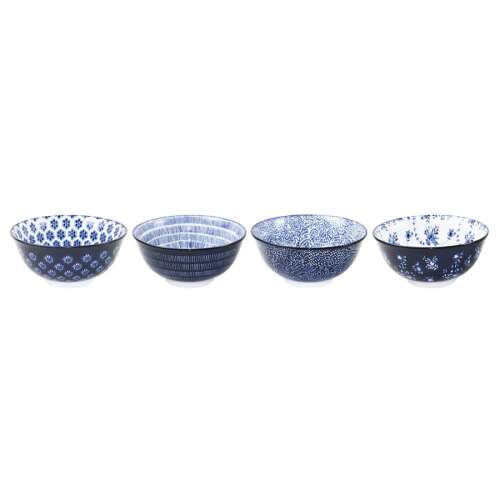 Set of 4 Ibili Armonia porcelain bowls, blue, 15x7 cm, 0.61 l