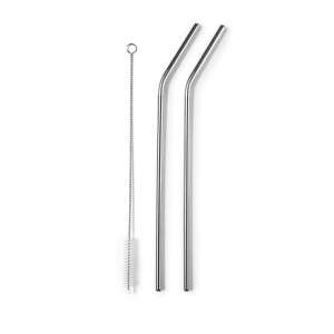 Ibili Clasica stainless steel drinking straws set of 4 with cleaning brush - Straw