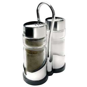 Ibili Salz- und Pfefferstreuer-Set mit Ständer, Glas und Edelstahl, 37,5 ml, transparent - Lagerung & Organisation