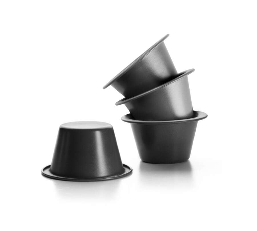 Set mit 4 Ibili-Puddingformen, Stahl, 8x5 cm, schwarz