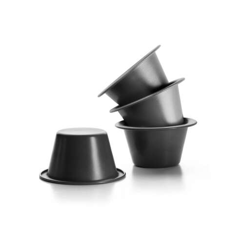 Set mit 4 Ibili Antihaft-Karamellcremeformen, Stahl, 8x5 cm, schwarz