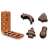 IBILI Shape chocolate molds, Christmas tree, snowman, star, bell, silicone, brown
