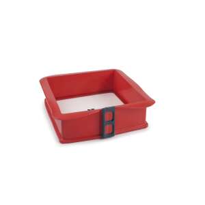 Formă de tort detașabilă Ibili, silicon și sticlă, roșu, 25x25x7.5 cm - Forme de coacere