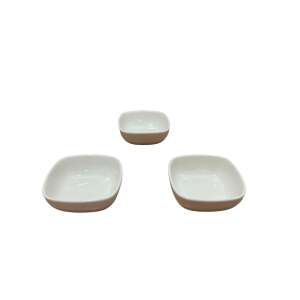 Set de 3 boluri de servire din porțelan alb, Excellent Houseware - Servirea