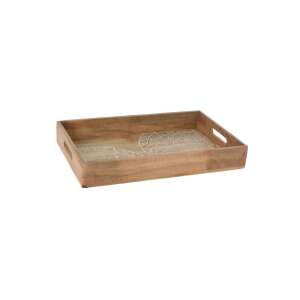 Taca serwująca Excellent Houseware z drewna mango z wzorem mandali, 38x24x6,5 cm - Taca