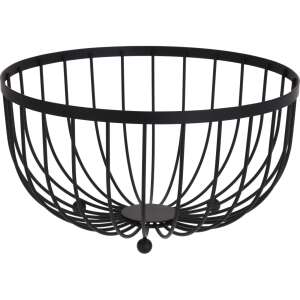 Bol de fructe Koopman Black Style, metal, 25x13 cm, negru, negru - Depozitarea alimentelor