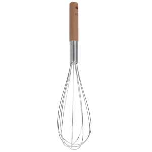 Trzepaczka ze stali nierdzewnej z drewnianym uchwytem, marka Excellent Houseware - Trzepaczka ręczna