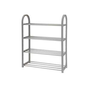 Suport de pantofi gri din plastic și metal cu 4 rafturi, 50x19x65 cm - Depozitare pantofi