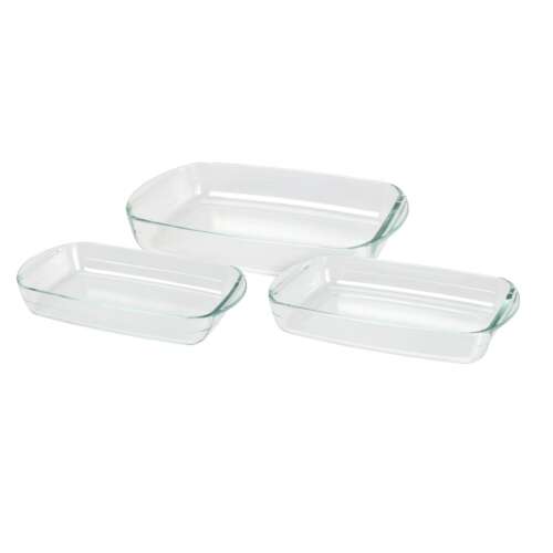 Sada 3 pekáčov Termolex, tepelne odolné sklo, 3,6/2,6/1,6 litra, priehľadné