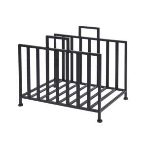 Black metal firewood rack, 40x31x35 cm - Fireplace & Stove