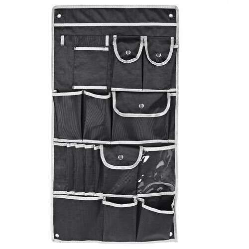 Koopman hanging organizer, black, 17 compartments, for camping, kitchen, garage, tools, accessories
