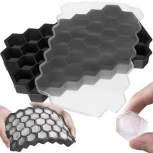 Ruhhy 23228 silicone ice cube tray with lid, makes hexagonal ice cubes - Ice cube tray