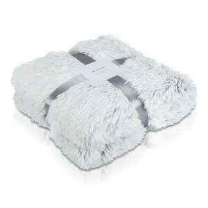 Одеяло от изкуствена кожа Navaris, сиво, 150 x 200 cm - Pléd