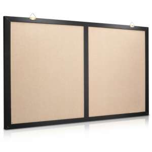 Navaris magnetic memo board with cork and chalkboard, 70 x 50 cm, black frame - Navaris