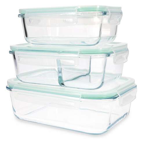 3-Piece Glass Food Storage Container Set, 1500ml, 1000ml, 600ml, 47684.03.01