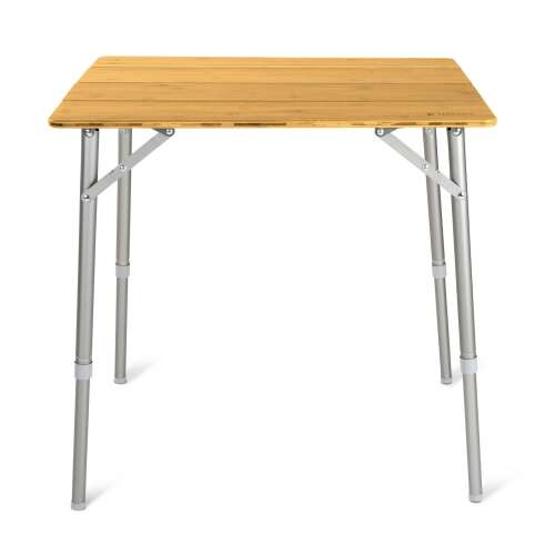 Navaris folding camping table with adjustable legs, front view